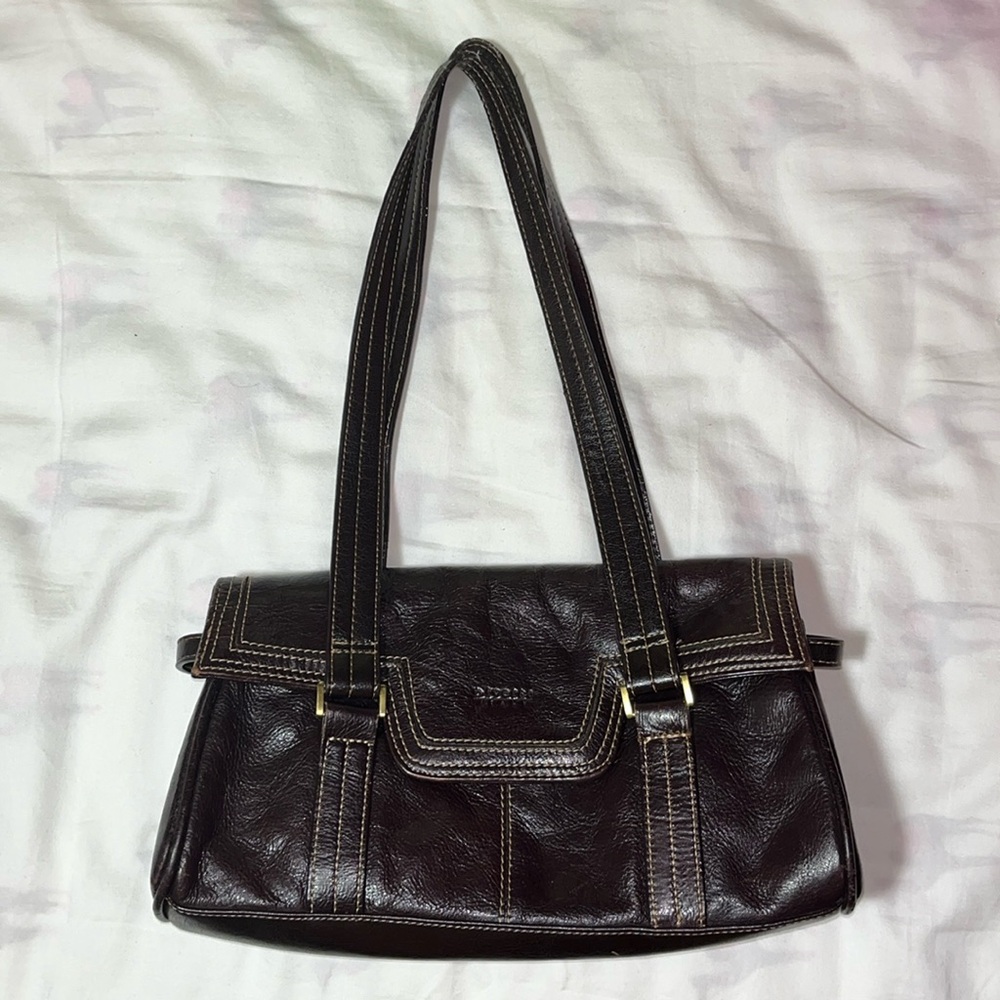 Vintage burgundy/brown faux leather bag